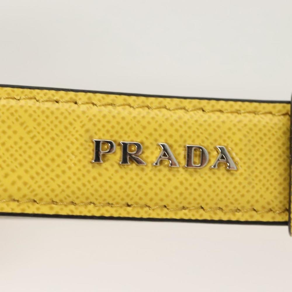 PRADA Key Holder Leather Yellow Auth 127891M - Picture 4 of 7